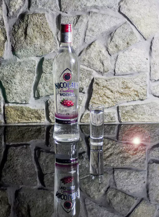 Vodka Nicolaus Cranberry v pizzérii PizzaSever Martin.